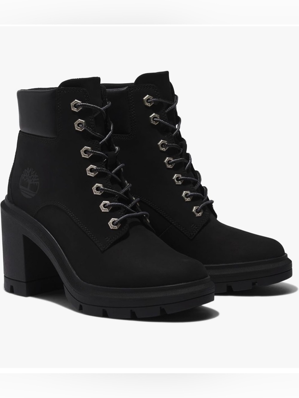 Timberland Allington Women's Black Lace-Up Chunky Heel Boots